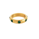 Gold Green Emerald Ring
